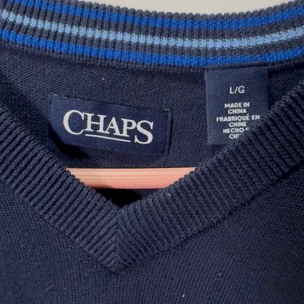 Chaps Men's Sweater Vest Bundle of 2 Maroon and‎ Navy 100% Cotton Size L